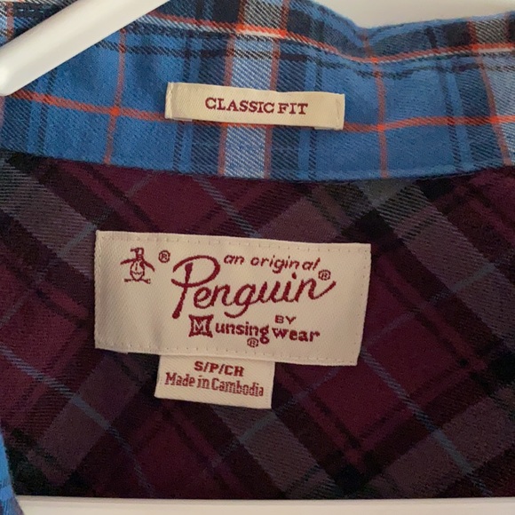 Men’s small Penguin plaid shirt - Picture 3 of 4
